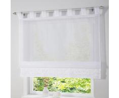 SIMPVALE 1 Pieza Color sólido Persianas Romana de Hilado de Ventana Altura Ajustable Cortina de Ventana de Estilo Romano para Cocina y Dormitorio, Blanco, Ancho 140 cm/Altura 165 cm