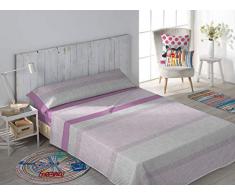Secaneta Stilia, Juego 3 Piezas, Sábana Bajera, Encimera Y Funda Almohada, Brand (Morado, Cama 150 X 190/200 Cm)