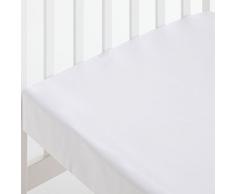 Sábana Bajera CUNA 60x120 Ajustable 100% Algodón - Color BLANCO