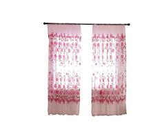 Eastery Peonía Hoja De Corte En Offset Poste Cortina Pura Cortina Estilo Simple Tulle Tratamiento De La Ventana Voile Cubre Cenefa 1 Panel Tela Ojal Bufanda Bufanda (Color : Rosa, Size : Size)