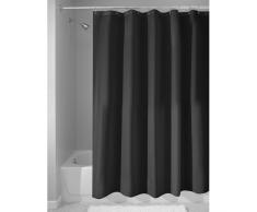 iDesign Cortinas de baño de tela, cortina impermeable de poliéster con tamaño de 180,0 cm x 200,0 cm, cortina de ducha lavable con borde reforzado, negro