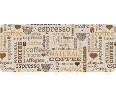 ID MAT 50120 Café Latte – Alfombrilla de cocina de fibra de poliamida y PVC (120 x 50 x 0,4 cm), color beige