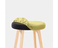 JIE Asiento Silla-Barra Silla Algodón y Lino Esponja de Gran Rebote Asientos extraíbles y Lavables Cubre Barra de Madera Maciza Bar Creativo Bar Silla de recepción Taburete - Esponj