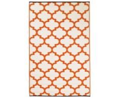 Fab Hab - Tangier - Alfombra para Exterior e Interior - Zanahoria y Blanco - (120 cm x 180 cm)