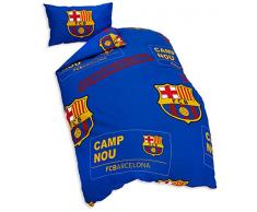 Oficial diseño Parche FC Barcelona Azul edredón Individual y Conjunto de un Solo Caso de Almohadas