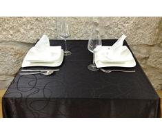 Lujo Negro Mantel – Anti Manchas Tratamiento – grande – REF. Líneas, negro, 59 x 98" (150x 250cm)