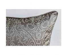 Gris Plata Cojines Cubren, Damasco Bordado Cubierta De Almohadas, 50x50 cm Fundas De Cojines, Floral Contemporáneo Cojines Cubren, Cuadrado Sedala Seda Funda De Almohada -Gray & Pearl