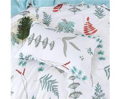 Fansu Juego de Ropa de Cama 4 Piezas, Microfibra Funda de Edredón Sábana Funda de Almohada Cremallera Diseño Funda de Almohada Conjunto De Edredón Hoja Plana (220x240cm,Pequeño Fresco)