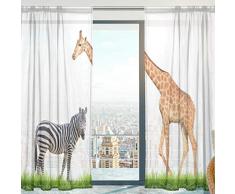 Mnsruu Cortinas Transparentes para Ventana, diseño étnico de Tul Suave, Cortinas de Gasa para Sala de Estar Dormitorio 140 x 198 cm, 2 Paneles