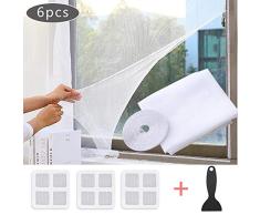 Faburo Malla mosquitera Standard para ventanas, de insectos de la protección de la ventana se puede cortar, con1 rollos de cintas autoadhesivas, 3 parches