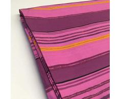 Tela por metros de sábana estampada - Algodón y poliéster - Ancho 270 cm - Largo a elección de 50 en 50 cm | Rayas horizontales, lila