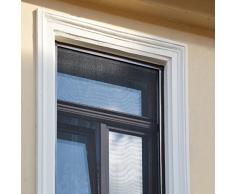 JAROLIFT Profi Line Mosquitera con marco de aluminio para ventana 130cm x 150cm marrón - Montaje sin perforación