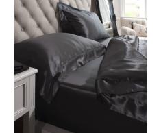 Jasmine Silk 100% Mulberry 19MM Charmeuse seda funda nórdica (MARFIL) DOBLE 200cm x 200cm + 7cm frontera