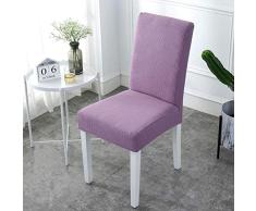 Sillas Asiento Elasticas Cubresillas Lavable,Funda de Silla de Comedor de Color Liso Jacquard, Funda de Silla de Spandex elástico-Light Purple_2PCS,Forro de Silla Doméstico Comedor