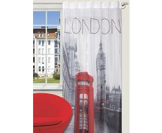 Splendid London - Cortina de confección con Trabillas Ocultas (140 x 245 cm), Color Gris