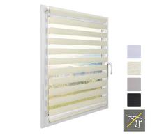 Sol Royal Persiana para Ventanas y Puertas SolDecor DL2 Estor Doble - Sin taladrar - Noche y día klemmfix Dormitorio Oficina Sala 55x150 cm Crema