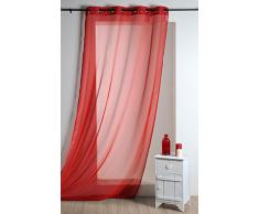 Lovely Casa R61290004VL Lisa - Cortina de visillo (135 x 260 cm, algodón), color rojo