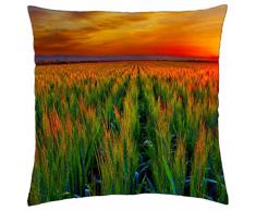 Campo de trigo al atardecer - Funda de cojín (18