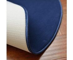Morbuy Tapete Redondo Felpudos Alfombra Vellón de Coral Fácil de Limpiar Salón Antideslizante Piso Moqueta Mats Pad para Habitación (50cm, Azul Marino)