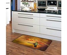 MNSRUU - Alfombra para Cocina, diseño de colibrí, Flores y Flores, 50 x 100 cm