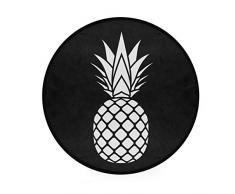 Mnsruu - Alfombra Redonda de piña para Sala de Estar o Dormitorio, 92 cm de diámetro, Color Blanco