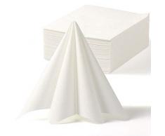 LEKOCH Decoración Toalla desechable Toalla de lino Servilleta de cena | Papel Toallas de mano para bodas Restaurante Fiestas en la cocina | 40 cm x 40 cm Paquete de 50(Blanco)