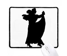 Alfombrilla de ratón antideslizante para bailarina de Dythinker, duet art, rendimiento de doble baile, color negro, bordes con títulos, regalo