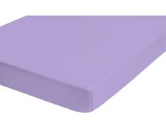Biberna 2744/114/040 - Sábana bajera ajustable elástica, franela 100% algodón, ultrasuave e extensible, para una cama individual de 90 x 190 cm, hasta 100 x 200 cm, color morado