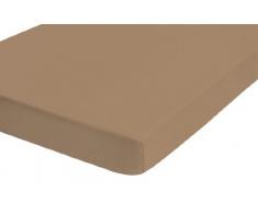 Biberna 2744/551/040 - Sábana bajera ajustable elástica, franela 100% algodón, ultrasuave e extensible, para una cama individual de 90 x 190 cm, hasta 100 x 200 cm, color camella