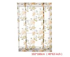 Fornateu Cocina Pura Flor del Peony Romana Ventana Cortina Cenefa Semi Transparente Gasa Cortinas Tratamiento de Ventanas