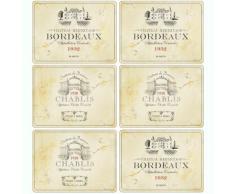 Pimpernel Vin de France - Juego de manteles individuales (6 unidades), diseño de viñedo francés