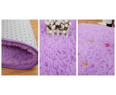 htdirect dormitorio alfombra Super suave moderno circular sala de estar alfombras Shaggy alfombra redonda de la alfombra jugar Nursery decorativo para baño habitaciones, morado, 80CMx80CM