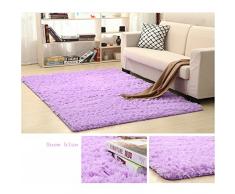 ele ELEOPTION Alfombra Shaggy, Soft Pile Moderna Antideslizante Sala de Estar Alfombras Suaves Alfombra del Piso Shaggy Alfombra, para Habitaciones de ni?os, dormitorios, Lila - 60x160CM