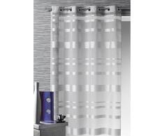 Homemaison Cortina Casa - Visillo rayas horizontales Gris, 100% poliéster, gris, 140 x 240 cm