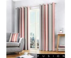 Fusion Whitworth Stripe Dos Paneles de Cortina, Tela, Curtains: 66 Width x 90 Drop (168 x 229cm)