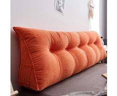 LOVE PILLOW Cabecero Blando Respaldo,posicionamiento Soporte De La Almohada De Lectura Respaldo De La Tumbona Cojín Cuña Triangular Cubierta Extraíble-Naranja 80x23x45cm(31x9x18inch)