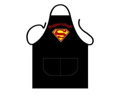 Iconic delantales DELANTAL, diseño de hombre, Negro, Super Chef, delantal de cocina de impresión frontal, Bakeware delantal, delantal para barbacoa con