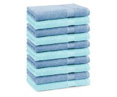 10-pack toallas de cara Premium color : turquesa y azul claro , tamaño: 30x30 cm