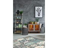 Panorama Alfombra Vinílica Baldosa Hidraúlica Color Azul 60 x 110 cm - Alfombra Cocina Vinilo - Alfombra Salón Antideslizante, Antihongos e Ignífuga - Alfombras Grandes - Alfombras PVC