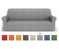 PETTI Artigiani Italiani Sofá Elástica, Tejido Jacquard, 100% Made in Italy, Gris, Funda Sillon (85 a 110 cm), Tela