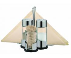 Tescoma Club - Juego de salero, pimentero, palillero y servilletero