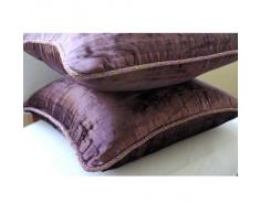Plum Shimmer - Decorativa Funda de Cojin 30 x 30 cm, Square Ciruela Terciopelo Frontera de Cuentas Hecho A Mano