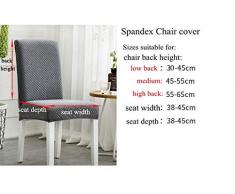 PCSACDF Cubierta de la Silla de Comedor de Spandex de algodón súper Gruesa Funda de Silla Universal de una Pieza Elástica Silla con Respaldo Alto y Respaldo Medio 45-55 cm Gris Oscuro