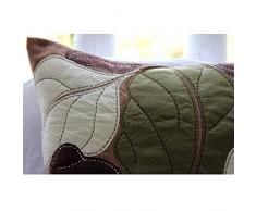 Marrón Fundas De Cojines, Multicolor Hoja Apliques Tema Tropical 40x40 cm Fundas De Cojines, Gamuza Sintética Almohadas Fundas Para El Sofá, Moderno Fundas De Cojines - Leafy Collection