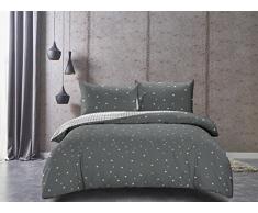 DecoKing Premium - Ducato Collection - Juego de ropa de cama reversible - Funda de edredón y 1 o 2 fundas de almohada - Algodón satinado - Con cremallera, algodón, gris, 200 x 220 + 70 x 80 *2