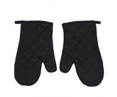 ACAMPTAR 1 Par Guante para Horno de Algodon Resistente al Calor de Arte de Cocina Manopla de Cocina hornada sostenedor de Olla Negro