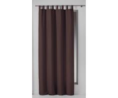 DOUCEUR DINTERIEUR 1600525, Cortina Trabillas, 140 X 260 Cm, Essentiel, Poliéster Liso, Marron