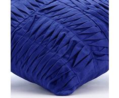 Azul Cojines Para Cubrir El Sofá, Con Textura Alforzas Color Sólido 40x40 cm Cojines Cubren, Sabana De Algodon Funda De Almohada, Contemporáneo Cubierta De Almohadas - Electricity