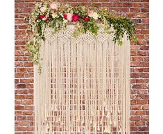 TBhappy macramé de Pared Colgantes (99 x 114 cm), Hecha a Mano algodón, Boda Fondo, Grande, gewebter Pared Alfombra para Interior y Exterior, Boho, Boda Decoración