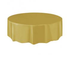 Mantel De Plástico Dorado Redondo (213cm de Diámetro)